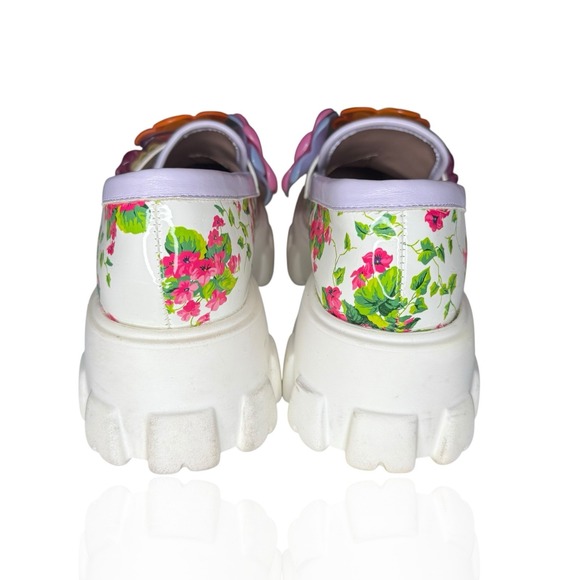 Betsey Johnson Vinie Lug Platform Shoes Women's US Size 8 Multi Floral Loafer - Picture 7 of 10
